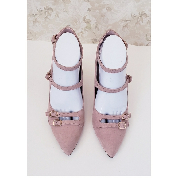 JUSTFAB Pointed Toe Strapped Heels - Picture 2 of 4